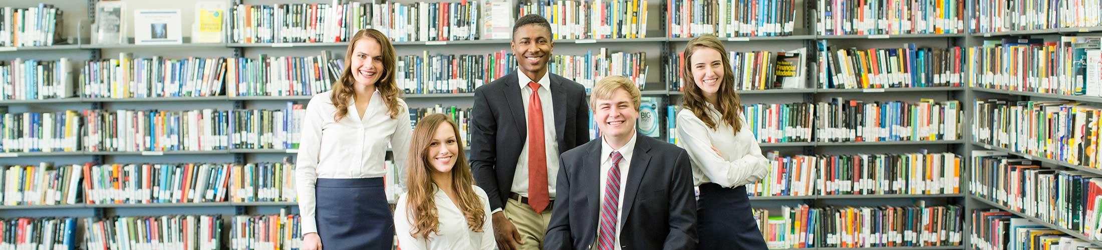 group of students in library