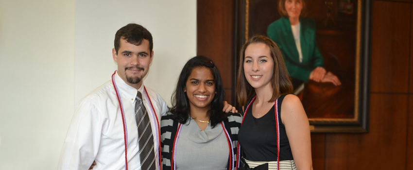 Group photo of students in Health Sciences building.