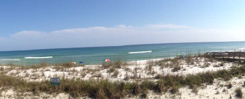 A beach on the horizon