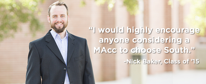 Nick Baker, master accounting alum