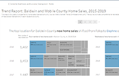 Trend Report: Baldwin and Mobile County Home Sales, 2015-2019 Dashboard Screenshot