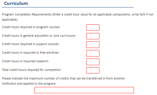 Curriculum screenshot