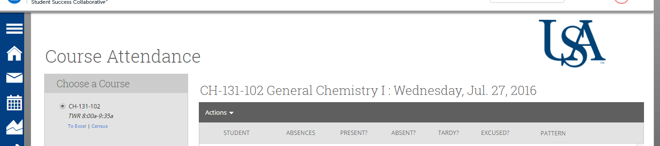 Selected course headings