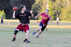 Students playing flag football