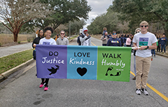 Students marching in MLK parade