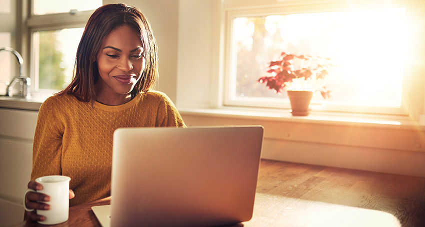 Woman with laptop.