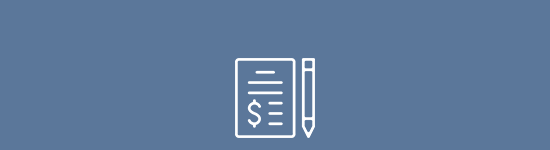 Paper and pencil with dollar sign on it.